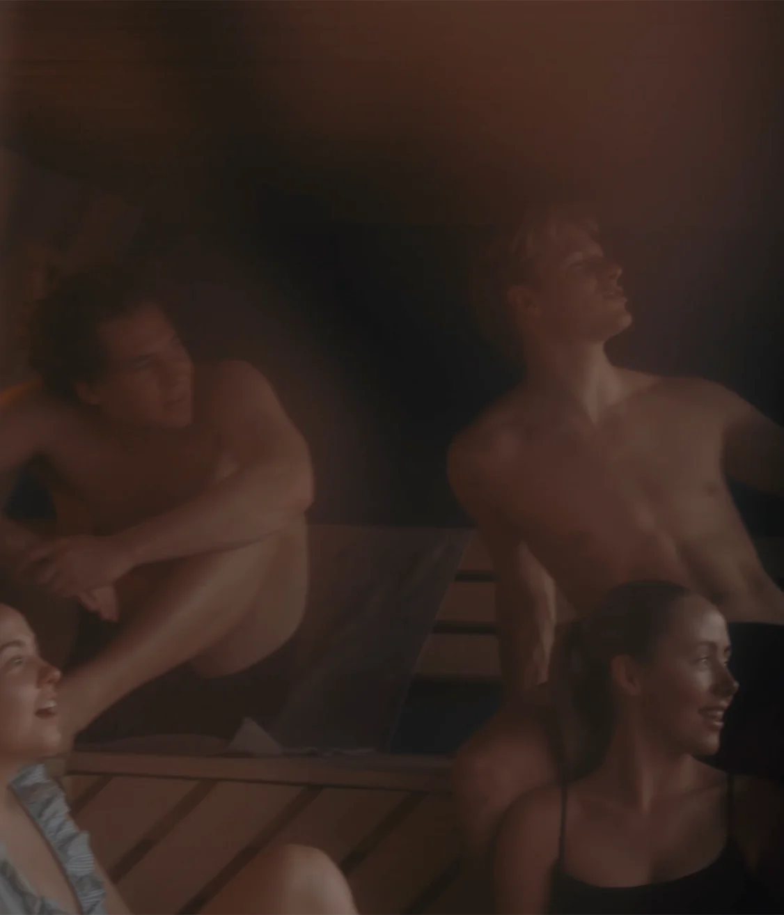Guests in a misty sauna